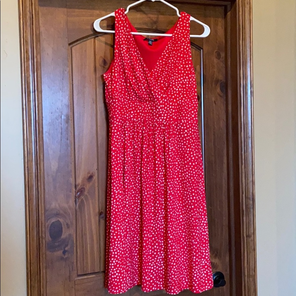 Chaps Red & White Wrap Style Dress (L)